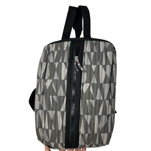 Company Kids Quilted Sling Backpack Grey Geometric Triangle Print Cotton Bag